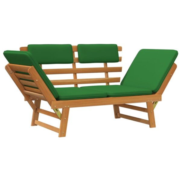 vidaXL Patio Bench with Cushions 2-in-1 74.8" Solid Acacia Wood - Image 4