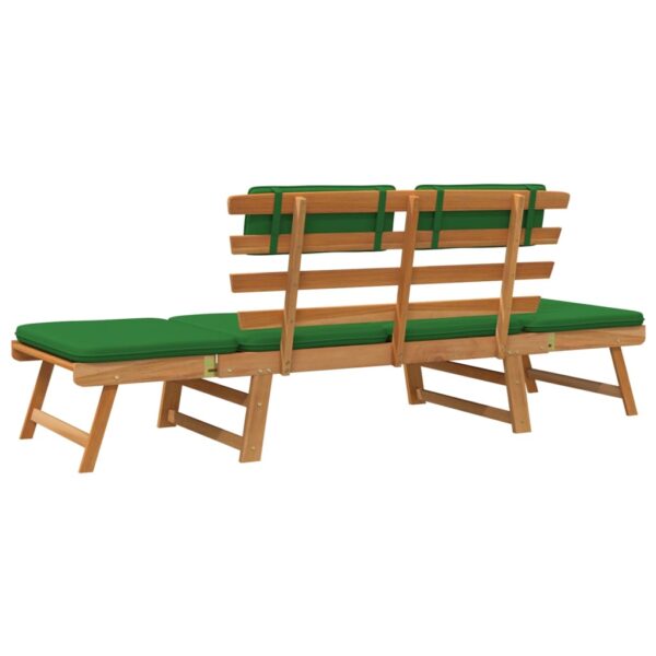 vidaXL Patio Bench with Cushions 2-in-1 74.8" Solid Acacia Wood - Image 8