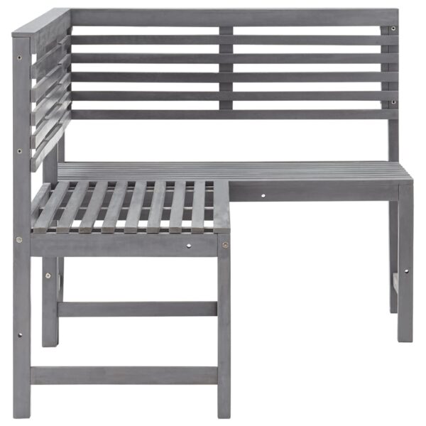 vidaXL Patio Corner Bench Gray 55.1" Solid Acacia Wood - Image 2