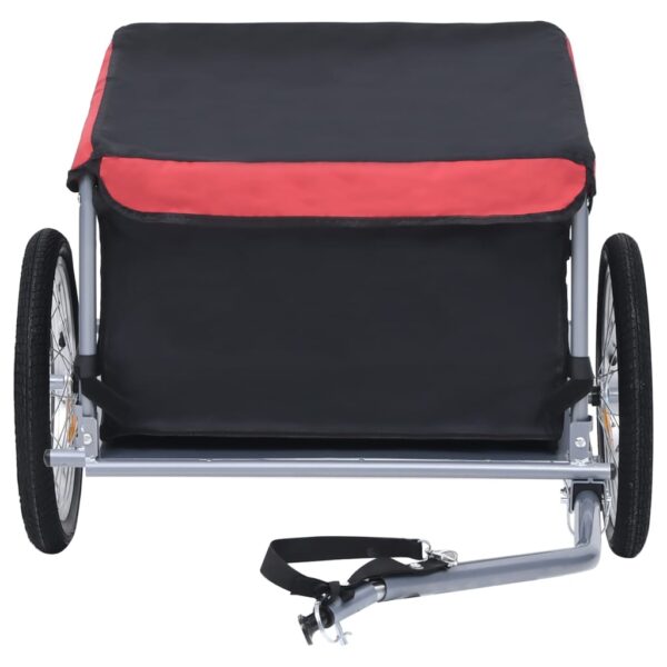 vidaXL Bike Trailer Black and Red 143.3 lb - Image 2