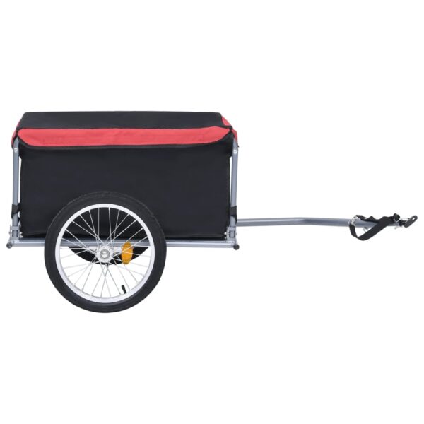 vidaXL Bike Trailer Black and Red 143.3 lb - Image 4