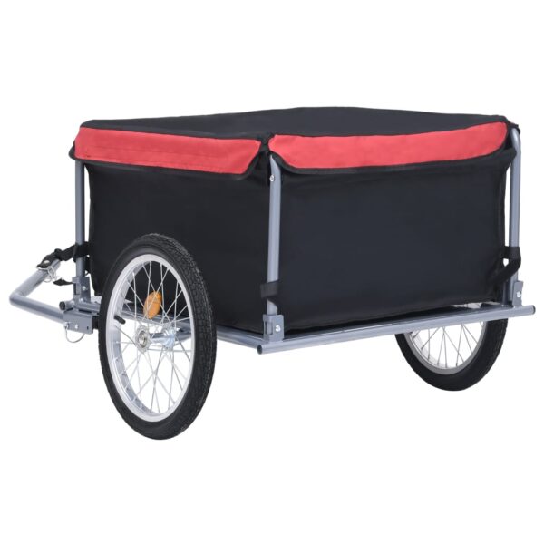 vidaXL Bike Trailer Black and Red 143.3 lb - Image 5