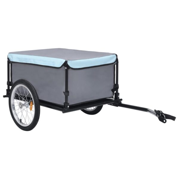 vidaXL Bike Trailer Black and Blue 143.3 lb