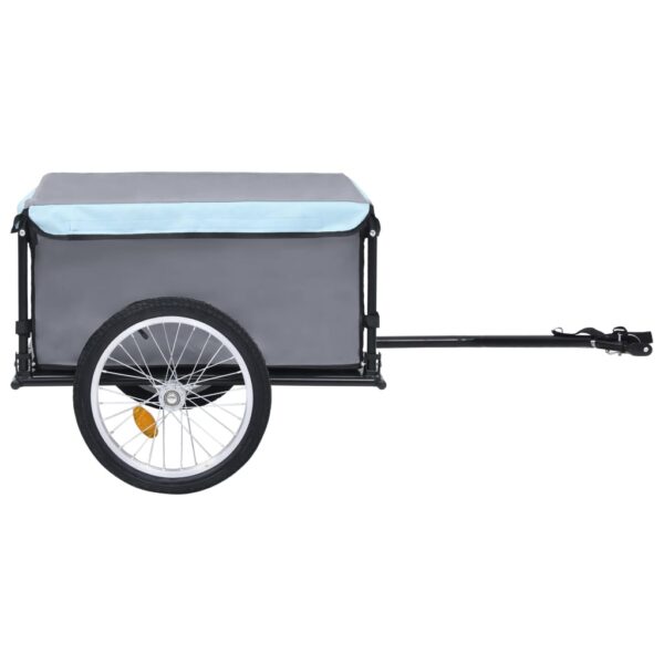 vidaXL Bike Trailer Black and Blue 143.3 lb - Image 3