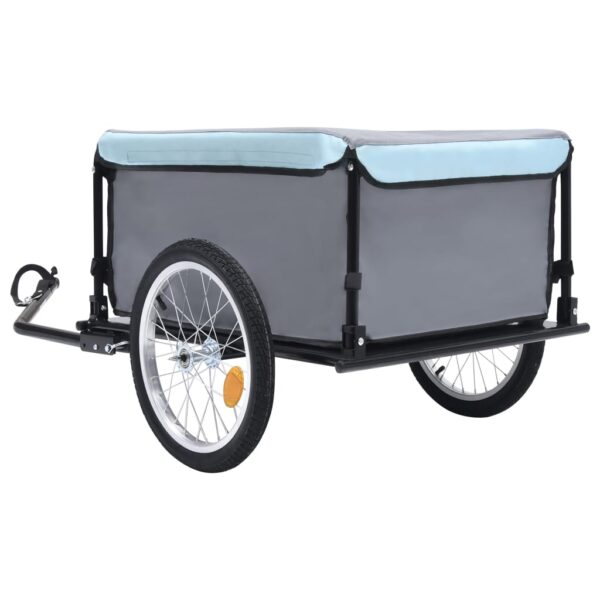 vidaXL Bike Trailer Black and Blue 143.3 lb - Image 4