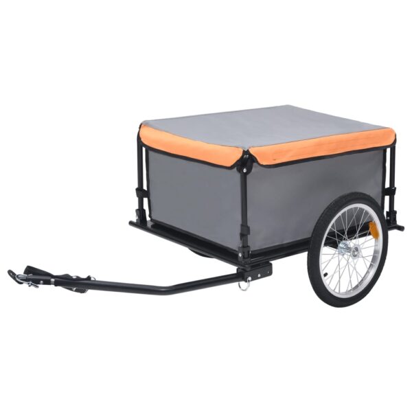 vidaXL Bike Trailer Gray and Orange 143.3 lb