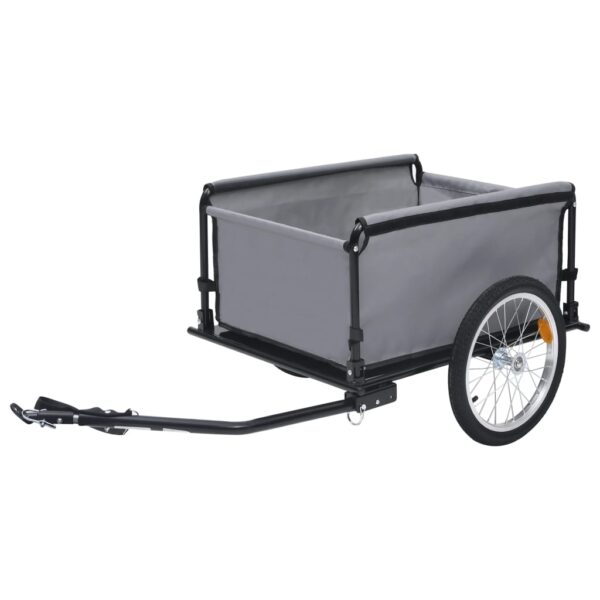 vidaXL Bike Trailer Gray and Orange 143.3 lb - Image 2