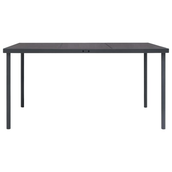 vidaXL Patio Dining Table Anthracite 59.1"x35.4"x29.1" Steel - Image 2