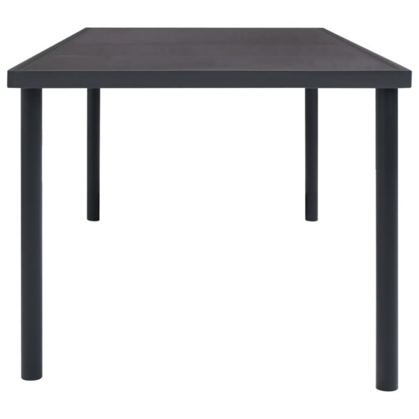 vidaXL Patio Dining Table Anthracite 59.1"x35.4"x29.1" Steel - Image 3