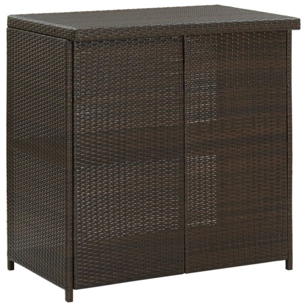 vidaXL 3 Piece Bar Set Poly Rattan Brown - Image 4