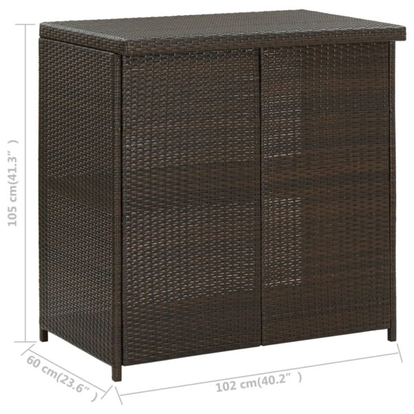 vidaXL 3 Piece Bar Set Poly Rattan Brown - Image 9