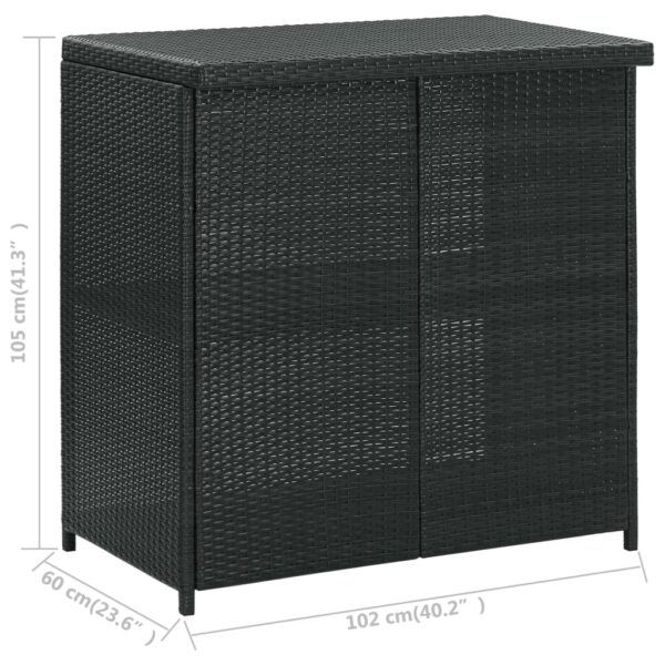 vidaXL 3 Piece Bar Set Poly Rattan Black - Image 10