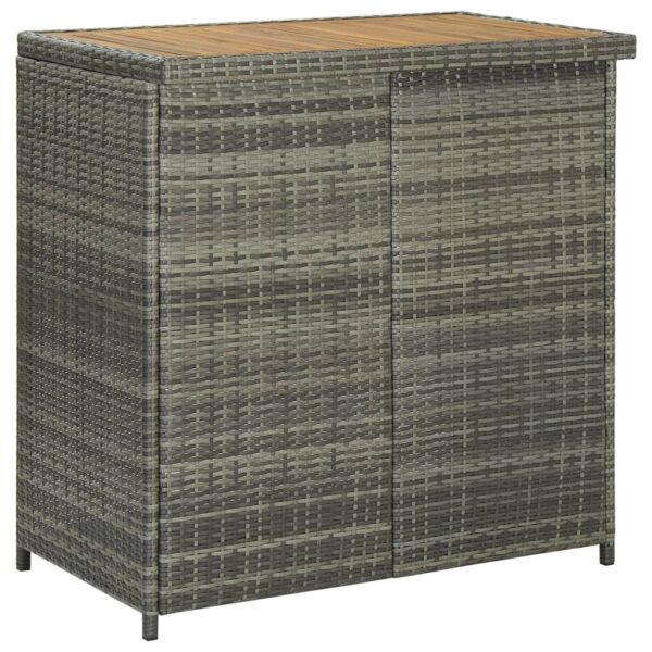 vidaXL 3 Piece Bar Set Poly Rattan Gray - Image 4