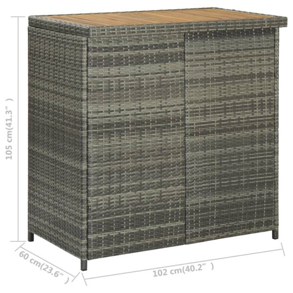 vidaXL 3 Piece Bar Set Poly Rattan Gray - Image 10