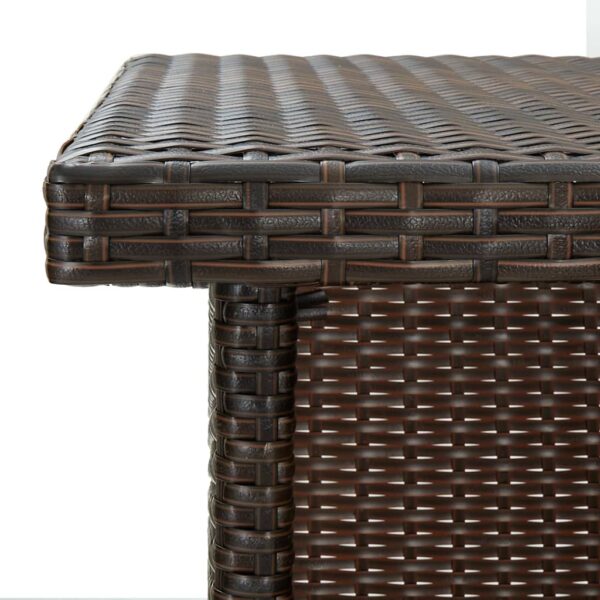 vidaXL Corner Bar Table Brown 39.4"x19.7"x41.3" Poly Rattan - Image 6