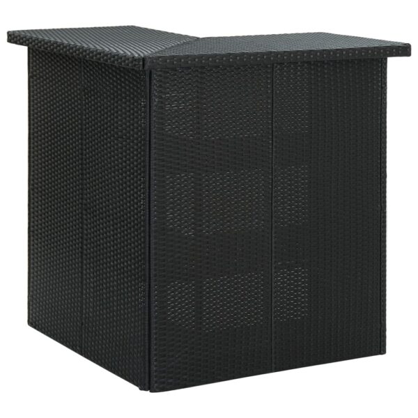 vidaXL Corner Bar Table Black 39.4"x19.7"x41.3" Poly Rattan