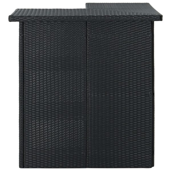 vidaXL Corner Bar Table Black 39.4"x19.7"x41.3" Poly Rattan - Image 2