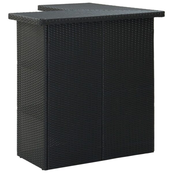 vidaXL Corner Bar Table Black 39.4"x19.7"x41.3" Poly Rattan - Image 3