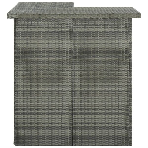 vidaXL Corner Bar Table Gray 39.4"x19.7"x41.3" Poly Rattan - Image 2