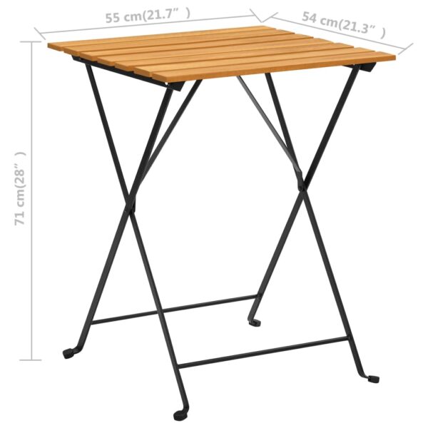 vidaXL Bistro Table 21.7"x21.3"x28" Solid Acacia Wood - Image 8