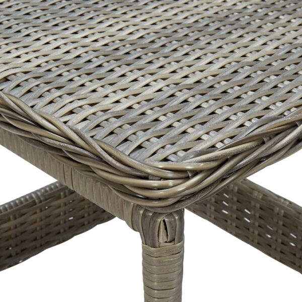 vidaXL Patio Table Brown 7.7"x17.7"x18.3" Poly Rattan - Image 4