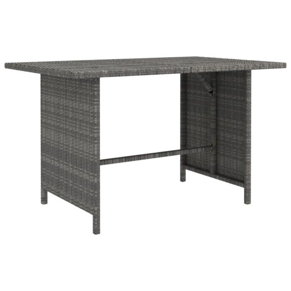 vidaXL Patio Dining Table Gray 43.3"x27.6"x25.6" Poly Rattan