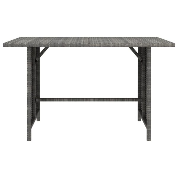 vidaXL Patio Dining Table Gray 43.3"x27.6"x25.6" Poly Rattan - Image 2