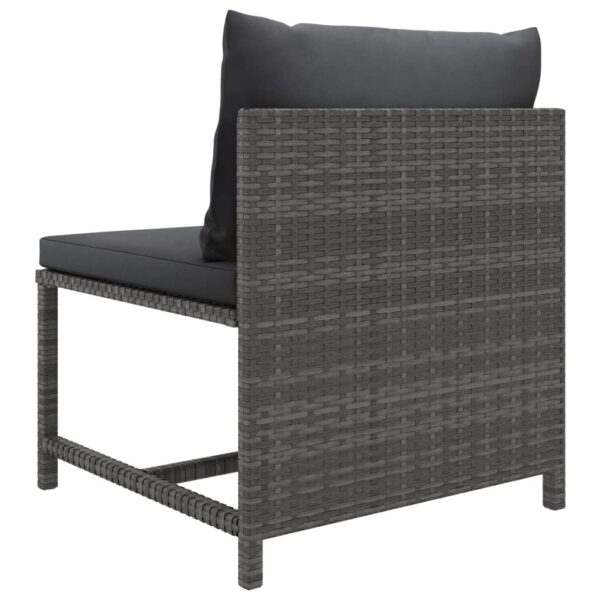 vidaXL 4 Piece Patio Lounge Set with Cushions Poly Rattan Gray - Image 9