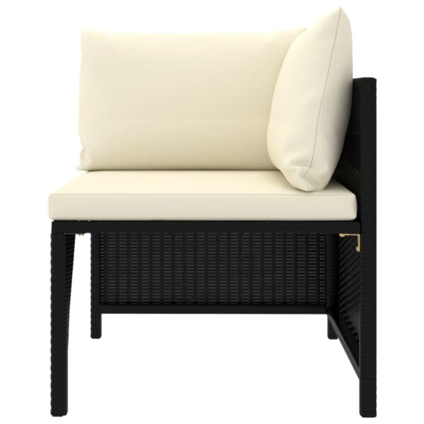 vidaXL Sectional Corner Sofa with Cushions Black Poly Rattan - Image 2