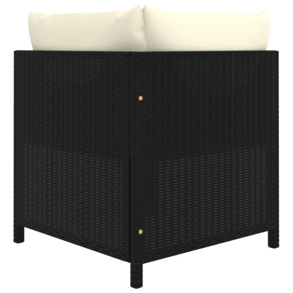 vidaXL Sectional Corner Sofa with Cushions Black Poly Rattan - Image 4