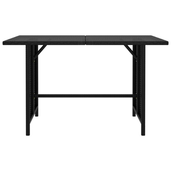 vidaXL Patio Dining Table Black 43.3"x27.6"x25. 6"Poly Rattan - Image 2