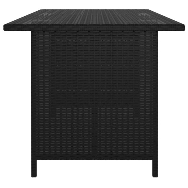 vidaXL Patio Dining Table Black 43.3"x27.6"x25. 6"Poly Rattan - Image 3