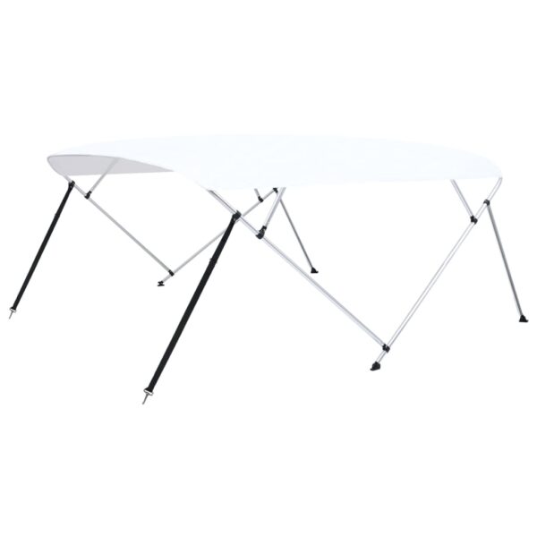 vidaXL 4 Bow Bimini Top White 95.7"x(90.6"-96.1")x53.9" - Image 2