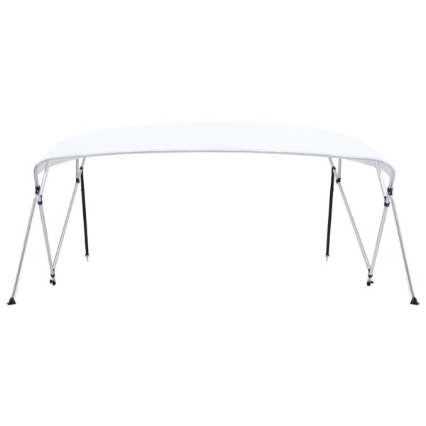 vidaXL 4 Bow Bimini Top White 95.7"x(90.6"-96.1")x53.9" - Image 3