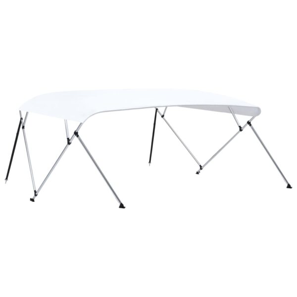 vidaXL 4 Bow Bimini Top White 95.7"x(90.6"-96.1")x53.9" - Image 5