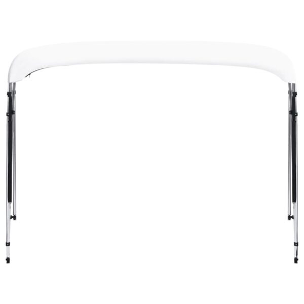 vidaXL 4 Bow Bimini Top White 95.7"x(90.6"-96.1")x53.9" - Image 6