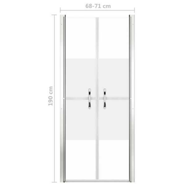 vidaXL Shower Door Half Frosted ESG 28"x74.8" - Image 5