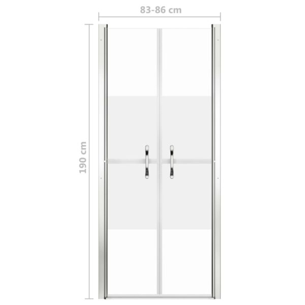 vidaXL Shower Door Half Frosted ESG 33.9"x74.8" - Image 5