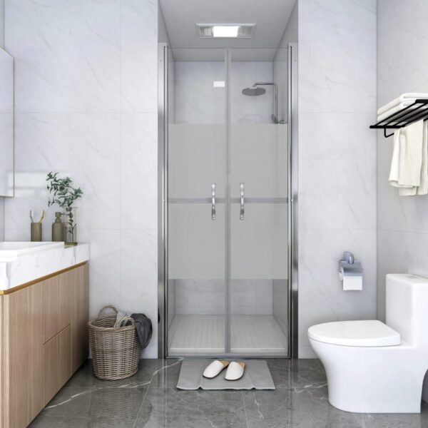 vidaXL Shower Door Half Frosted ESG 37.8"x74.8"