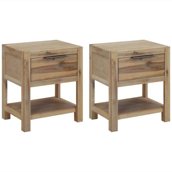 vidaXL Nightstands with Drawers 2 pcs 15.7"x11.8"x18.9" Solid Acacia Wood