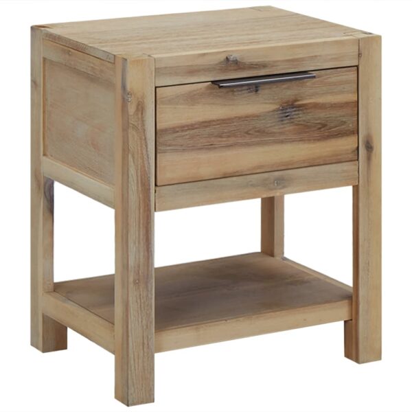 vidaXL Nightstands with Drawers 2 pcs 15.7"x11.8"x18.9" Solid Acacia Wood - Image 2