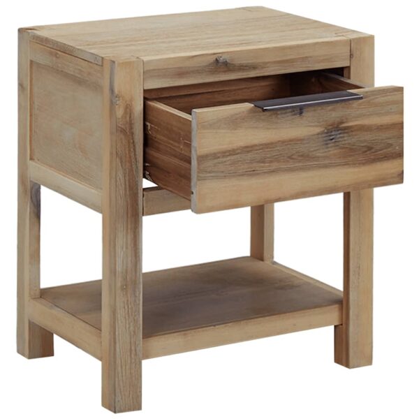 vidaXL Nightstands with Drawers 2 pcs 15.7"x11.8"x18.9" Solid Acacia Wood - Image 3