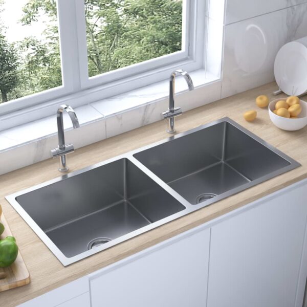 vidaXL Handmade Kitchen Sink Stainless Steel