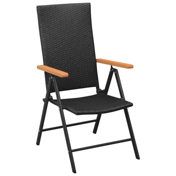 vidaXL Patio Chairs 4 pcs Poly Rattan Black - Image 2