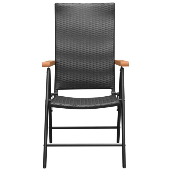 vidaXL Patio Chairs 4 pcs Poly Rattan Black - Image 3