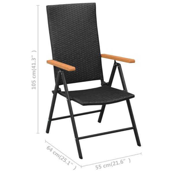 vidaXL Patio Chairs 4 pcs Poly Rattan Black - Image 6