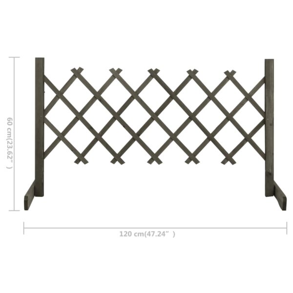 vidaXL Garden Trellis Fence Gray 47.2"x23.6" Solid Firwood - Image 7