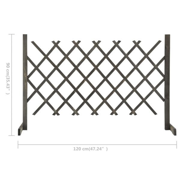 vidaXL Garden Trellis Fence Gray 47.2"x35.4" Solid Firwood - Image 7