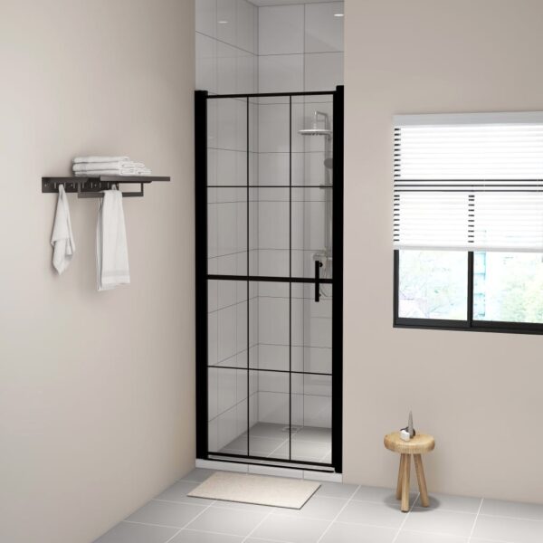 vidaXL Shower Door Tempered Glass 31.9"x76.8" Black