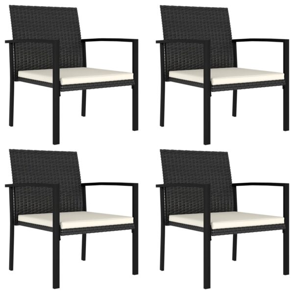 vidaXL Patio Dining Chairs 4 pcs Poly Rattan Black